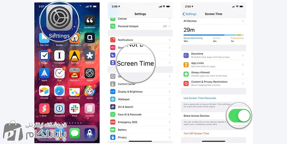 اسکرین تایم ایفون و مدیریت زمان